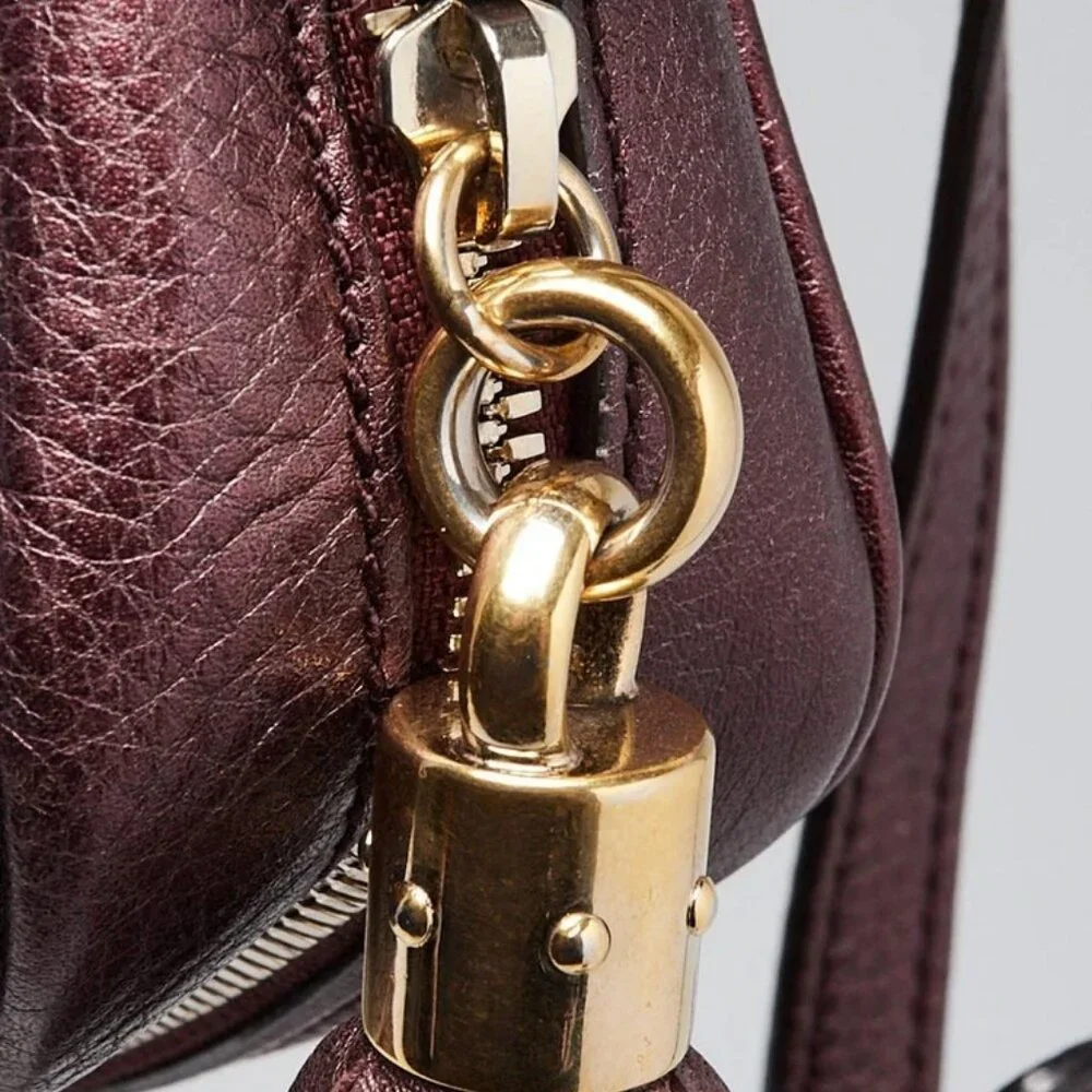 Gucci Purple Metallic Leather Soho Disco Shoulder Bag - Picture 9 of 11